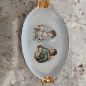 Limoges porcelain ashtray or ashtray Josephine and Napoleon