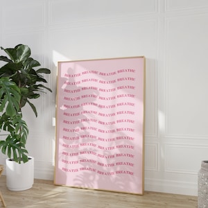 Positive Aura Print DIGITAL - Spiritual Poster Affirmation Art Prints Aesthetic Gradient Wall Art Pink Colourful Aura Poster Set