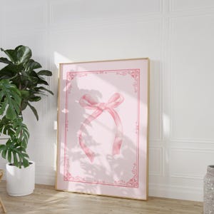 Vintage Pink Bow Print: Coquette Y2K Nursery Art (Digital Download)