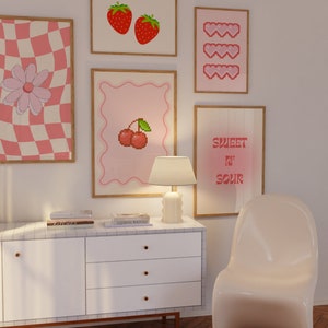 Pink Y2K Gallery Wall Set of 5 DIGITAL - Minimal Art Prints Coquette Room Decor Bows Poster Gallery set Mega Bundle Girly Retro Gamer Pixel