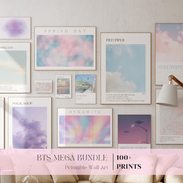 BTS Mega Bundle Prints 100+ DIGITAL -Aesthetic Art Prints Neutral Art Pastel Printable Art Modern Inspirational Minimal Room Décor K-POP Y2K