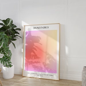Aura Gradient Print – Spiritual Affirmation Poster, Pastel Pink (Digital Download)