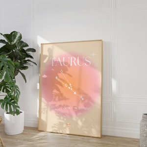 Taurus Star Sign Print: Gradient Zodiac Art (Digital Download)