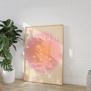Cancer Star Sign Print: Gradient Aura Zodiac Art (Digital Download)