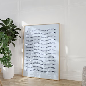Positive Aura Print DIGITAL - Spiritual Poster Affirmation Art Prints Aesthetic Gradient Wall Art Blue Colourful Aura Poster Set Pastel