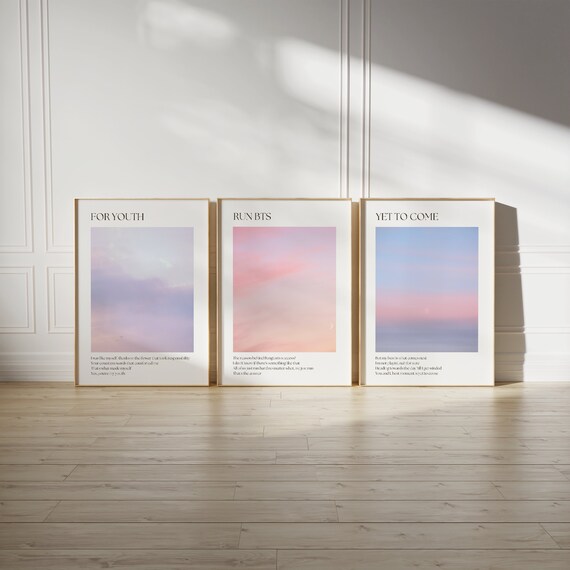 BTS Inspired DIGITAL Set of 3 Art Prints Aesthetic Art Prints 