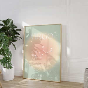 Virgo Star Sign Print: Gradient Aura Zodiac Poster (Digital Download)