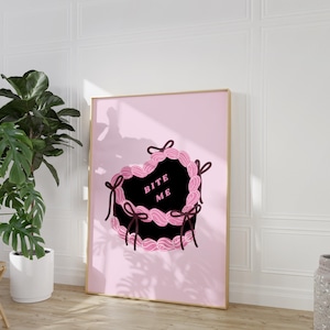 Pink Spooky Cake Print: Halloween Dark Academia Decor (Digital Download)