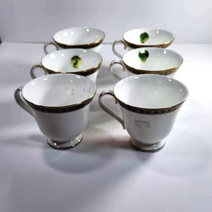 Waterford China Ashworth Tea Cups - Set Of 6