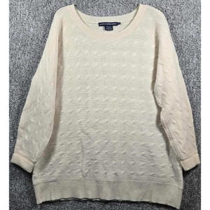 Ralph Lauren Sport - Cable Knit Sweater Pullover Wool Blend Cream - Womens XL