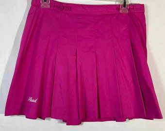 Vintage HEAD Sportswear Pleated Tennis Mini Skirt Pink Y2k