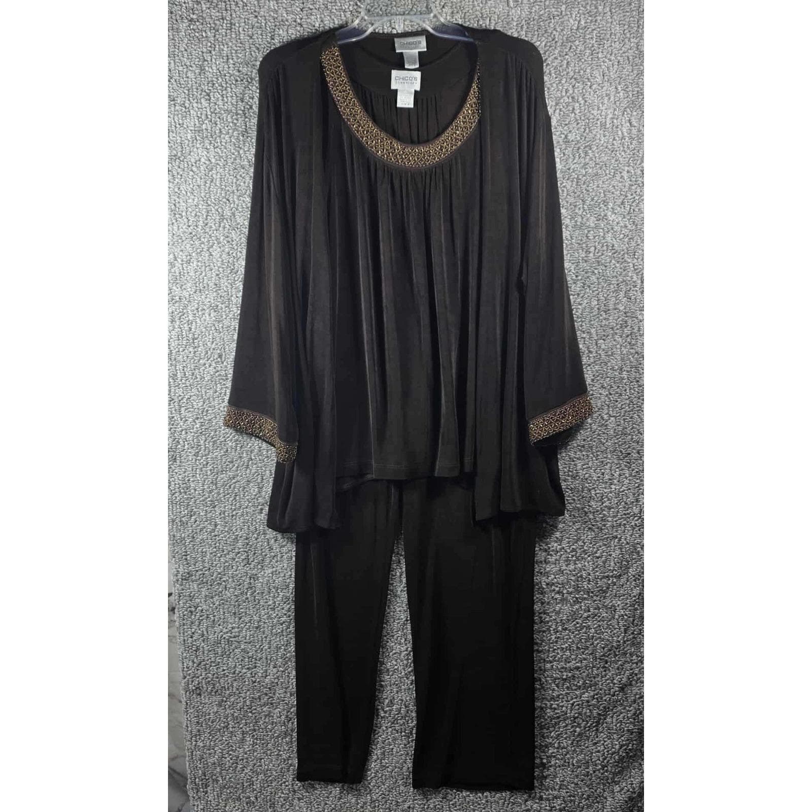 Chemisier Chico's Travelers Collection - Aubergine Violet - Taille 3XL (16) - Boutonnage Devant