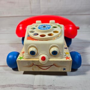 Fisher Price Chatter Telephone Pull Toy Vintage Classic Toy Phone