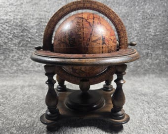 Zoffoli Desktop Globe Brown Vintage Old World Nautical Italy Small OS