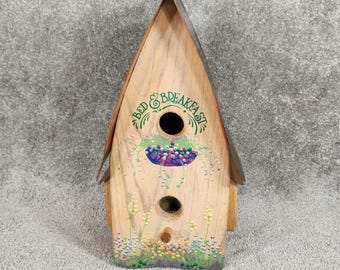 Lenox vogelhuisje hout koperen dak handgeschilderde Bed & Breakfast Mike Mac 12"