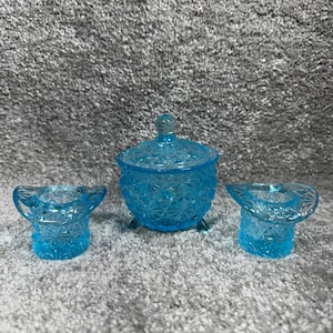 Blue Fenton Daisy and Button Bowl - Etsy
