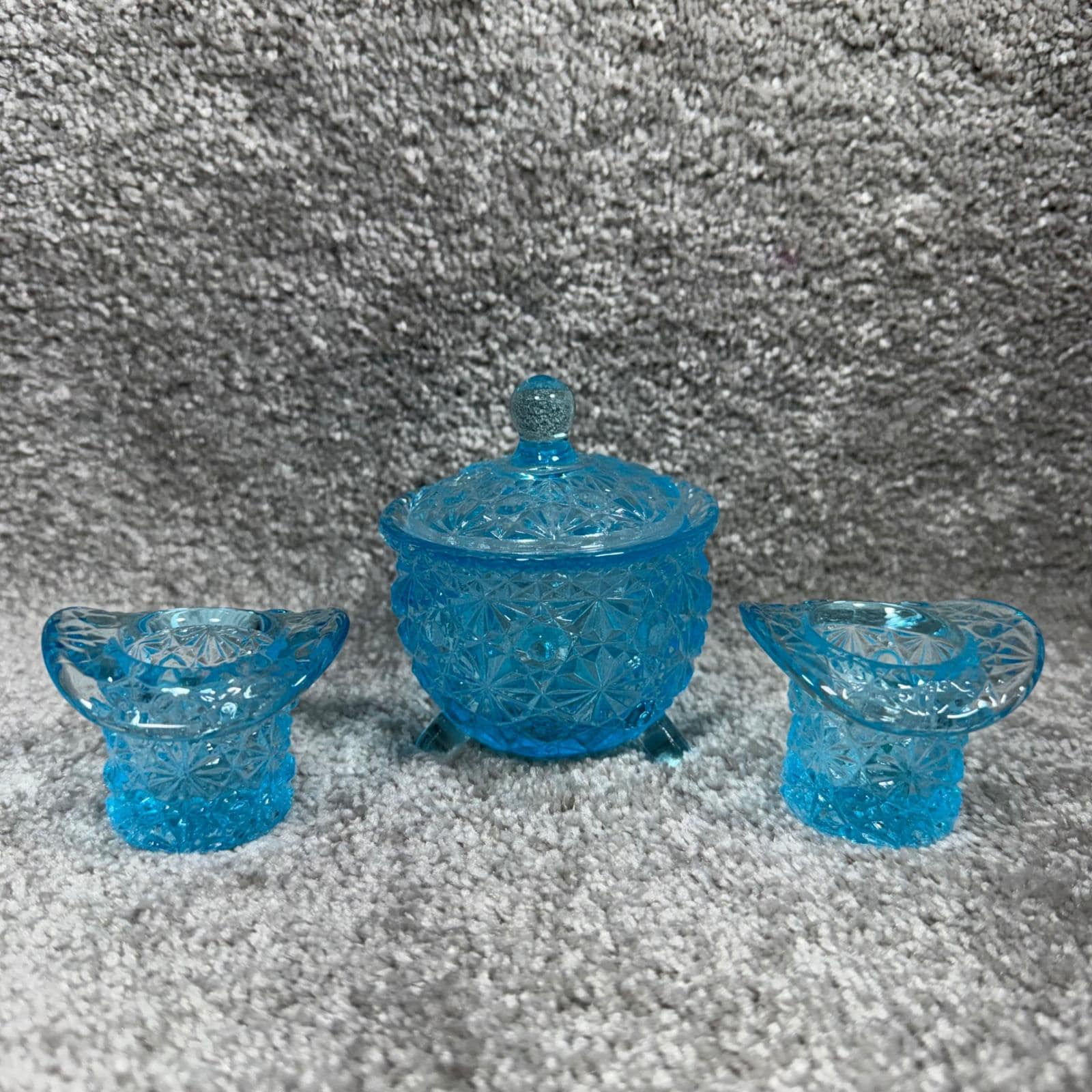 Blue Fenton Daisy and Button Bowl - Etsy