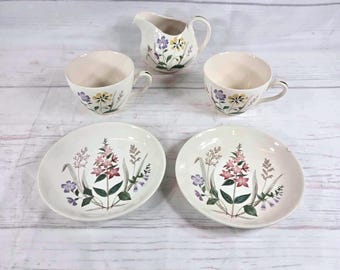 Ridgway Trilby Tea Set: Antique Royal Semi-porcelain, Made in