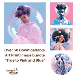 Pink and Blue Digital Download Bundle Printable Images gift for Debutante,  bourgeois, Sister Gift, inclusive Maximalism, Jack, Jill, 1938