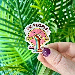 Ew, les gens Sticker | Sticker introverti | autocollant mignon | autocollant sarcastique | autocollant bouteille d'eau | Autocollant en vinyle | Humour anxieux