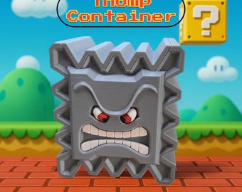 Thwomp Storage Container - Mario-Inspired Gamer Decor