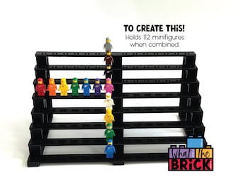 expansion set for minifigure stand, minifig display, mini figure case, 3D  printed, modular lego display, expandable display