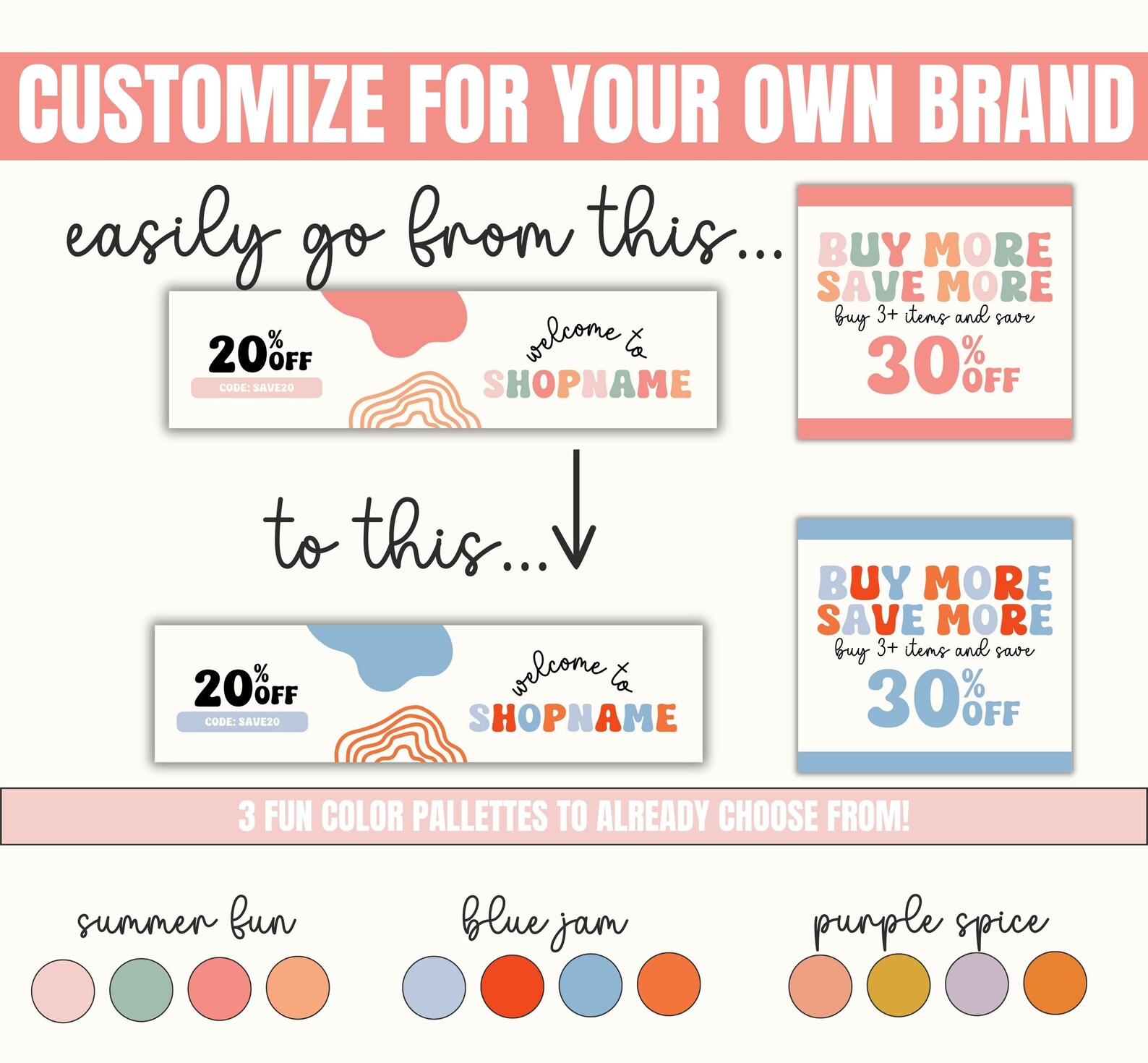 Etsy Shop Kit Etsy Shop Template Canva Etsy Shop Branding Kit Etsy Shop