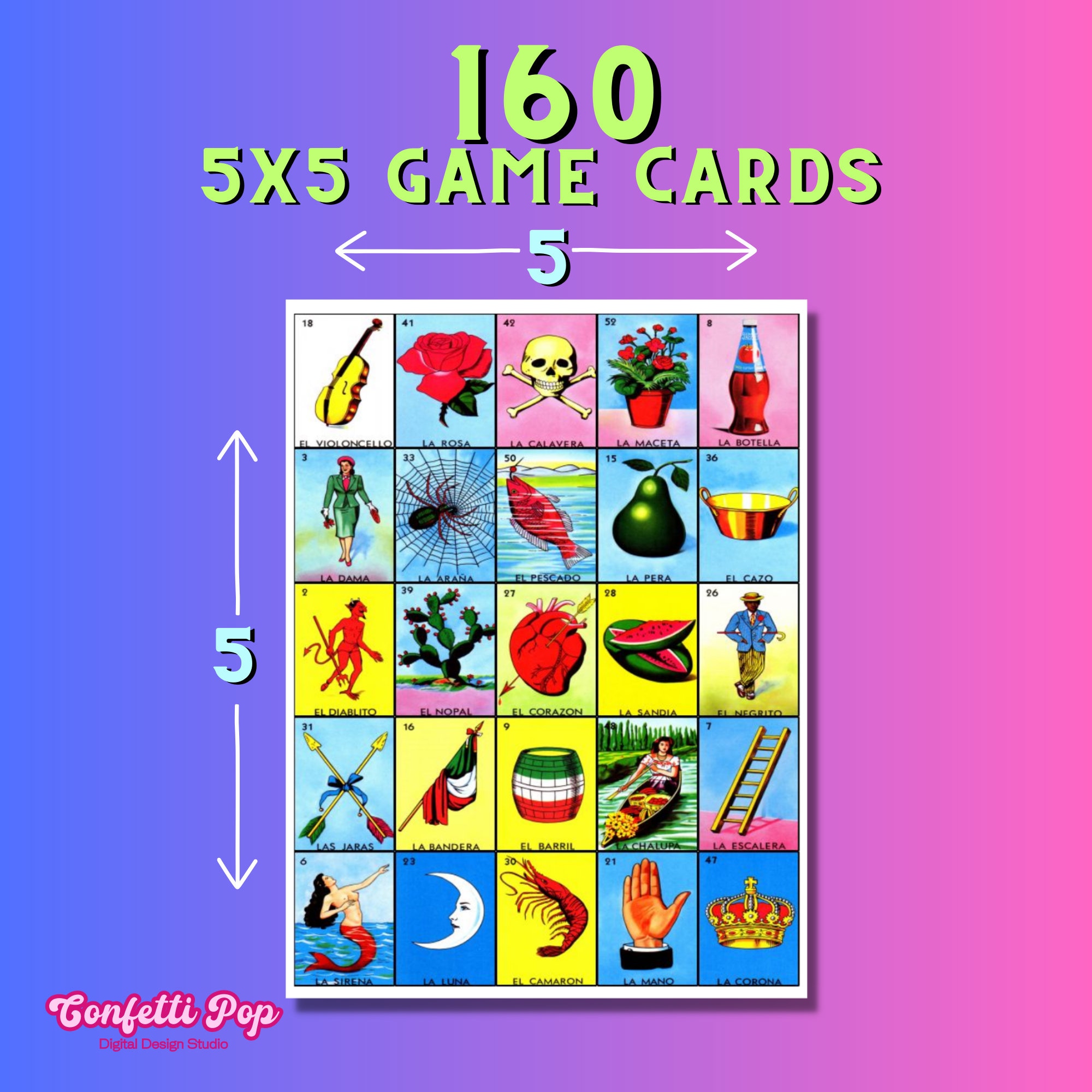 Digital Printable Mexican Loteria Game MEGA BUNDLE PDF - Classic ...