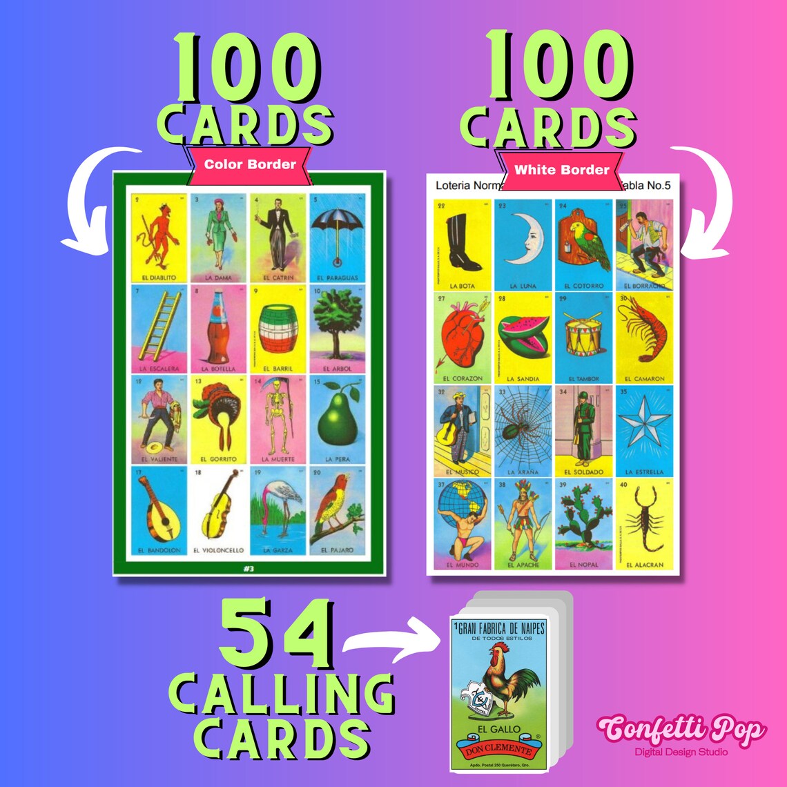 Digital Printable Mexican Loteria Game MEGA BUNDLE PDF Classic Edition ...