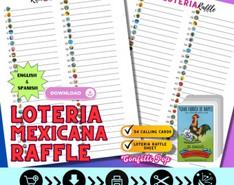 Hoja de Rifa de Loteria Mexicana / Rifa de Loteria - PDF