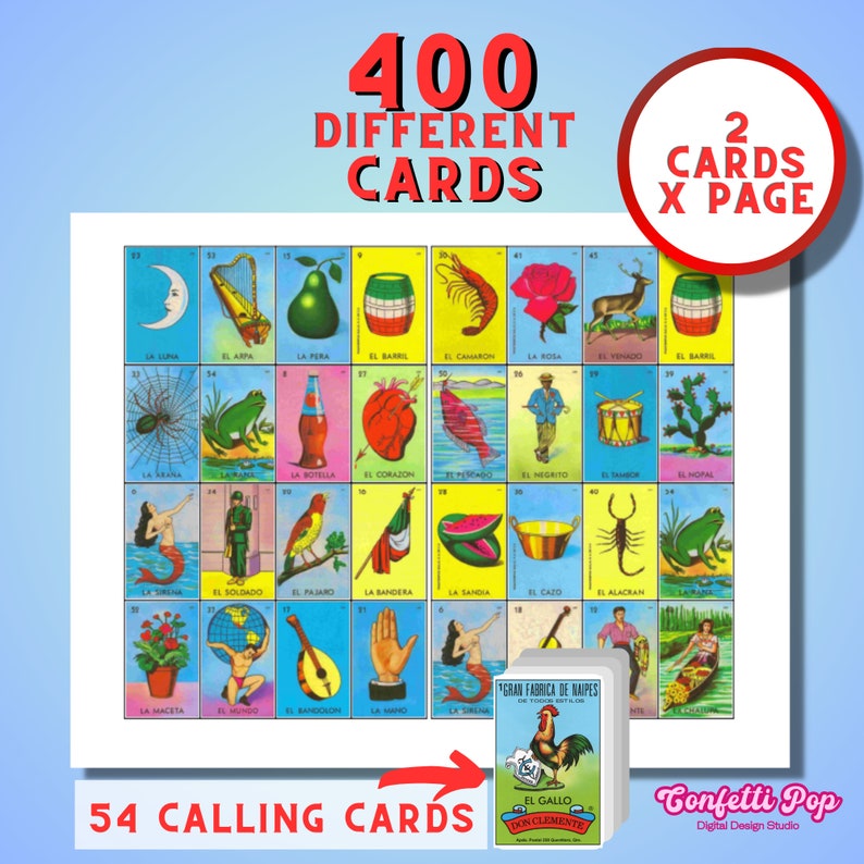 Digital Printable Mexican Loteria Game Download PDF - Classic Edition ...