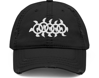 Biblically Accurate Angel Distressed Dad Hat | Ophanim Embroidered Baseball Cap | Gothic, Religious, Streetwear