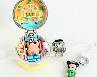 Anello Polly Pocket Diner anni '50 e custodia per anello Ciondolo in argento sterling per collana con ciondolo