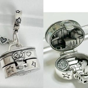 Polly pocket Summer Villa Vanity case Sterling silver charm for bracelet/necklace/locket