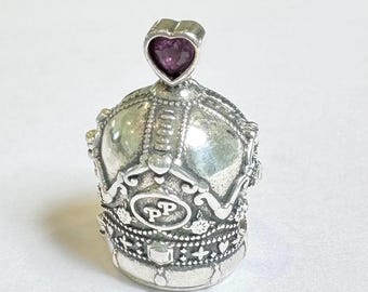 Polly Pocket Crown Palace Crown Castle  Princess Treasures Sterling silver charm for locket bracelet necklace