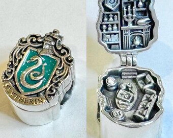 Polly pocket Style Harry Potter Hogwarts Slytherin common room 925 silver charm for locket / bracelet / necklace