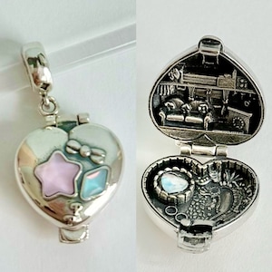 Polly Pocket Kozy Kitties Polly and her Kittens Sterling silver locket charm for locket / bracelet / necklace