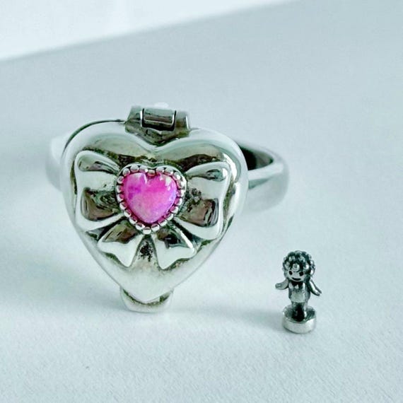 Polly Pocket Pretty Present Locket Princess Polly in Her Birthday Party Locket Sterling Silver Charm Ring Etsy Ireland