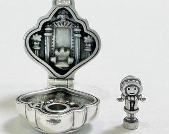 Polly Pocket Ciondolo Polly's Tea Time in argento Sterling per medaglione/braccialetto/collana