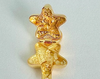 Ciondolo Polly Pocket Fairylight Wonderland in argento Sterling 925 con placcatura in oro giallo 24k per medaglione / bracciale / collana