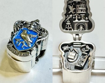 Polly pocket Style Harry Potter Hogwarts Ravenclaw common room 925 silver charm for locket / bracelet / necklace