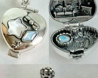 Polly Pocket Kozy Kitties Polly e i suoi gattini Ciondolo in argento sterling per medaglione / braccialetto / collana