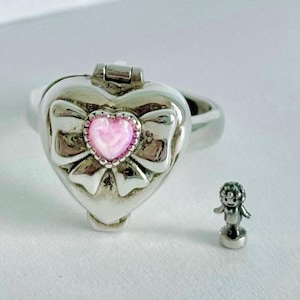 Polly pocket Pretty Present Locket Princess Polly in her Birthday Party locket Sterling silver charm Ring