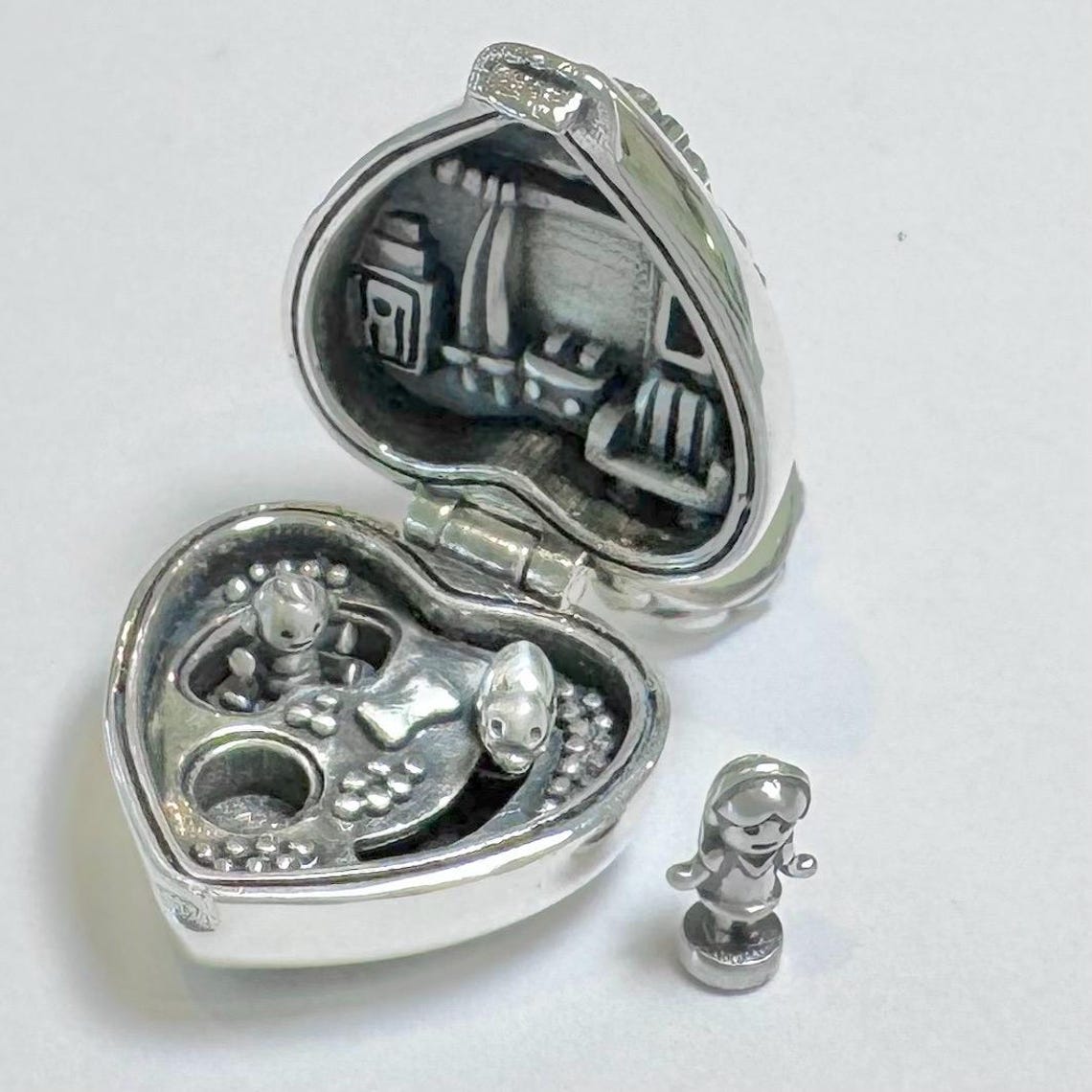 Gs Names Lockets Polly Pocket Baby and Ducky Locket Sterling Silver Charm With Rose ...