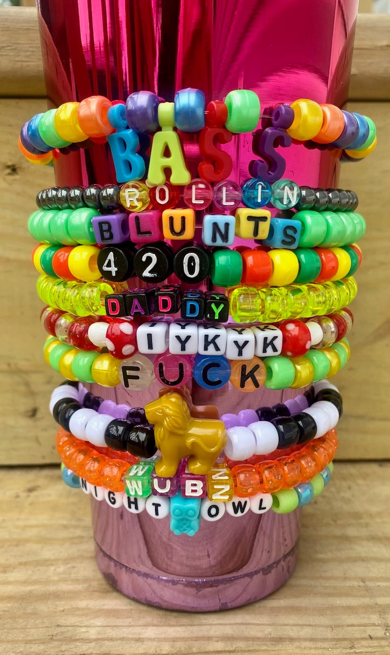 10 Kandi Bracelets, Kandi, Rave Accessories, Festival Wear, EDC Wear