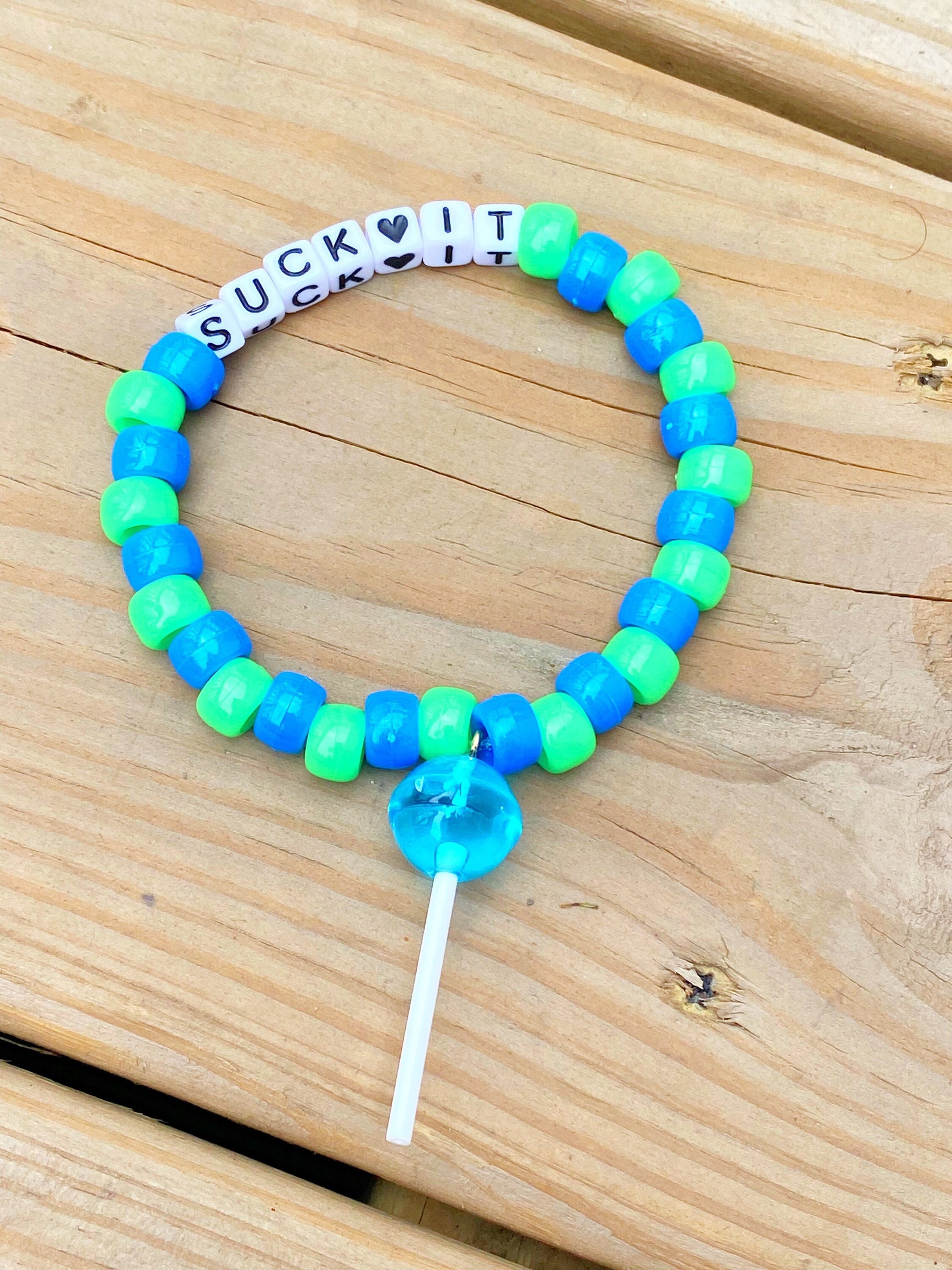 Suck It Kandi Bracelet, Lollipop Bracelet, Sucker Bracelet, Rave Kandi