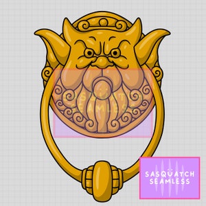 Conjunto de 2 archivos SUB PNG de aldaba de puerta para gráficos y artesanías, televisión, juegos, Halloween, laberinto