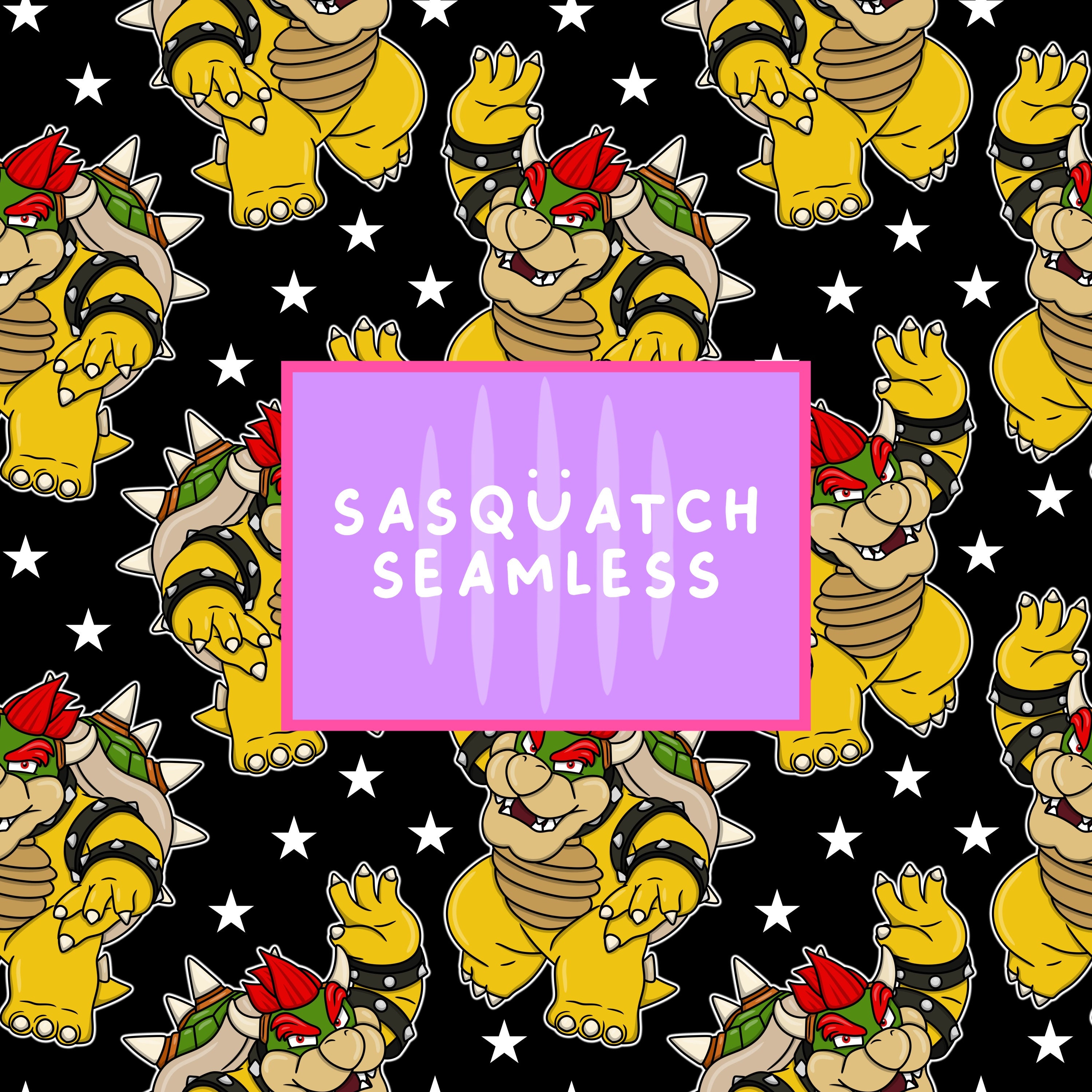 Set of 5 Bowser Seamless Patterns - Cool Kids Fabric Designs, Mario ...