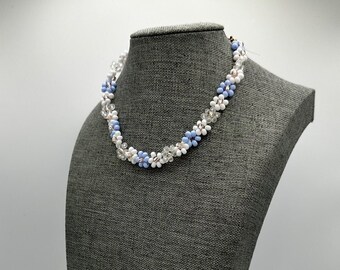 Moonlight Blossom Beaded Daisy Necklace-Beaded Jewelry-Gift For Her