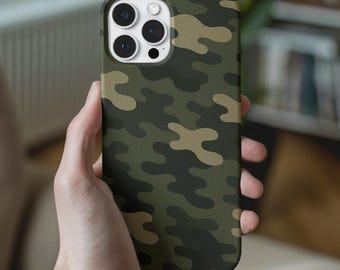 Funda Camuflaje Militar Para iPhone, Pixel y Samsung – Carcasa de Protección Antigolpes – Estilo Táctico Moderno – Regalo Hombre Aventura